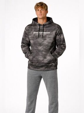 Outfitters Trading Mens Performance Fleece Hoodie‎ Breckenridge Colorado Gray M